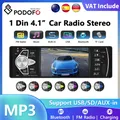 Podofo Autoradio 1 Din MP3 4.1 pollici FM Audio Lettore stereo Bluetooth Autoradio Supporto Telecamera retrovisore Volante Contral
