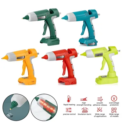 DIY 18V Li-ion Battery Cordless Hot Melt Glue Gun with 11mm Glue Sticks Digital For Makita/Bosch/Milwaukee/Dewalt /Ryobi