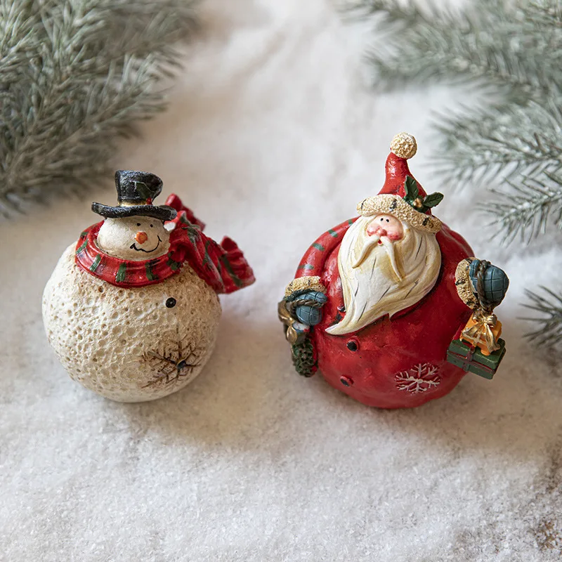 Ornements de père noël et de gnomes en résine peinte de noël, décorations de noël, accessoires, accessoires de décoration de scène de bureau