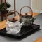 Glass Tea Pot Household Teapot 800ml High Heat Temperature Resistance Multifunctional Borosilicate Teapot with Wood Handle