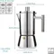 Easyworkz Diego – cafetière expresso italienne en acier inoxydable, 4 tasses, Pot Moka à Induction de 6.8 oz