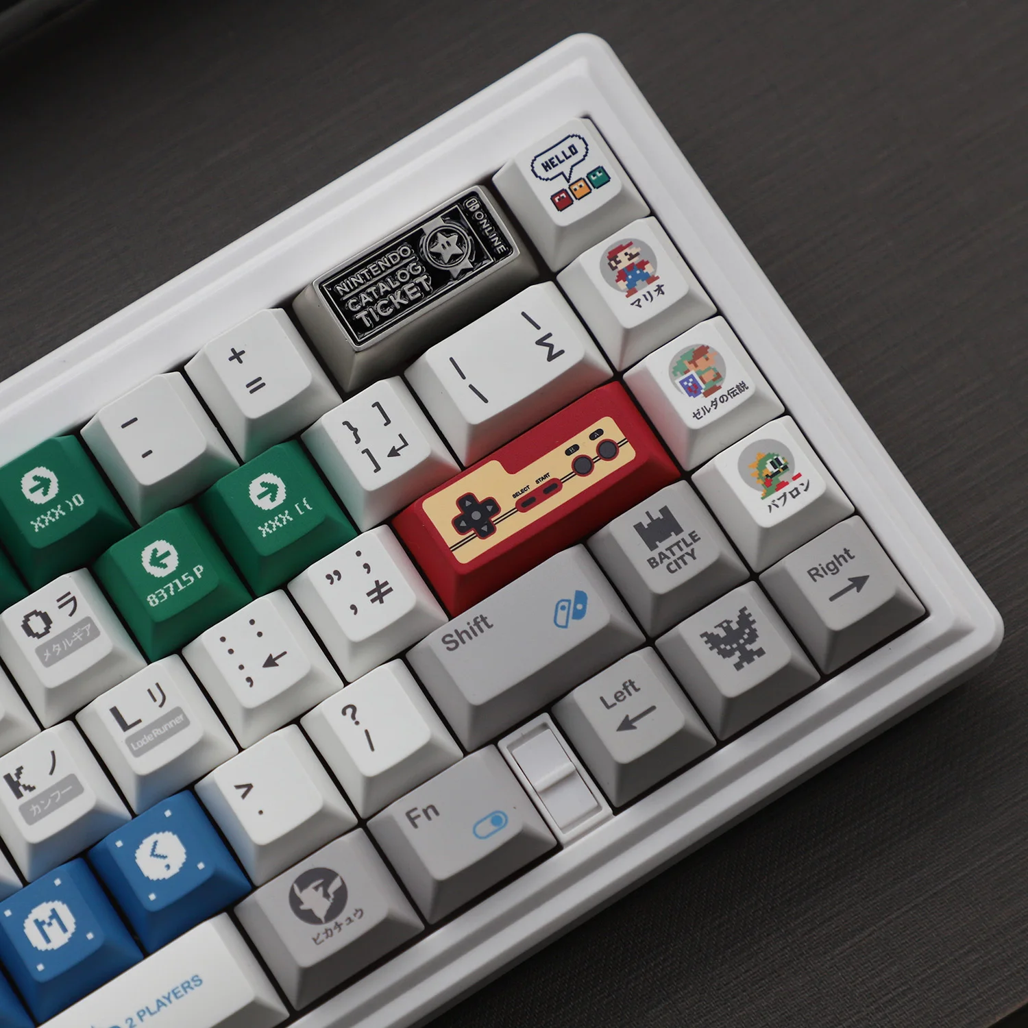 Retro-Gaming-Thema-Tastenkappen-Set, individuelle PBT-Sublimation, Kirschprofil-Tastaturkappen für mechanische Tastatur, Zubehör, Geschenke Image