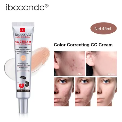 45ml Color Correcting CC Cream Facial Centella Asiatica Repair BB Cream Natural Concealer Whitening Cream Foundation Cosmetics