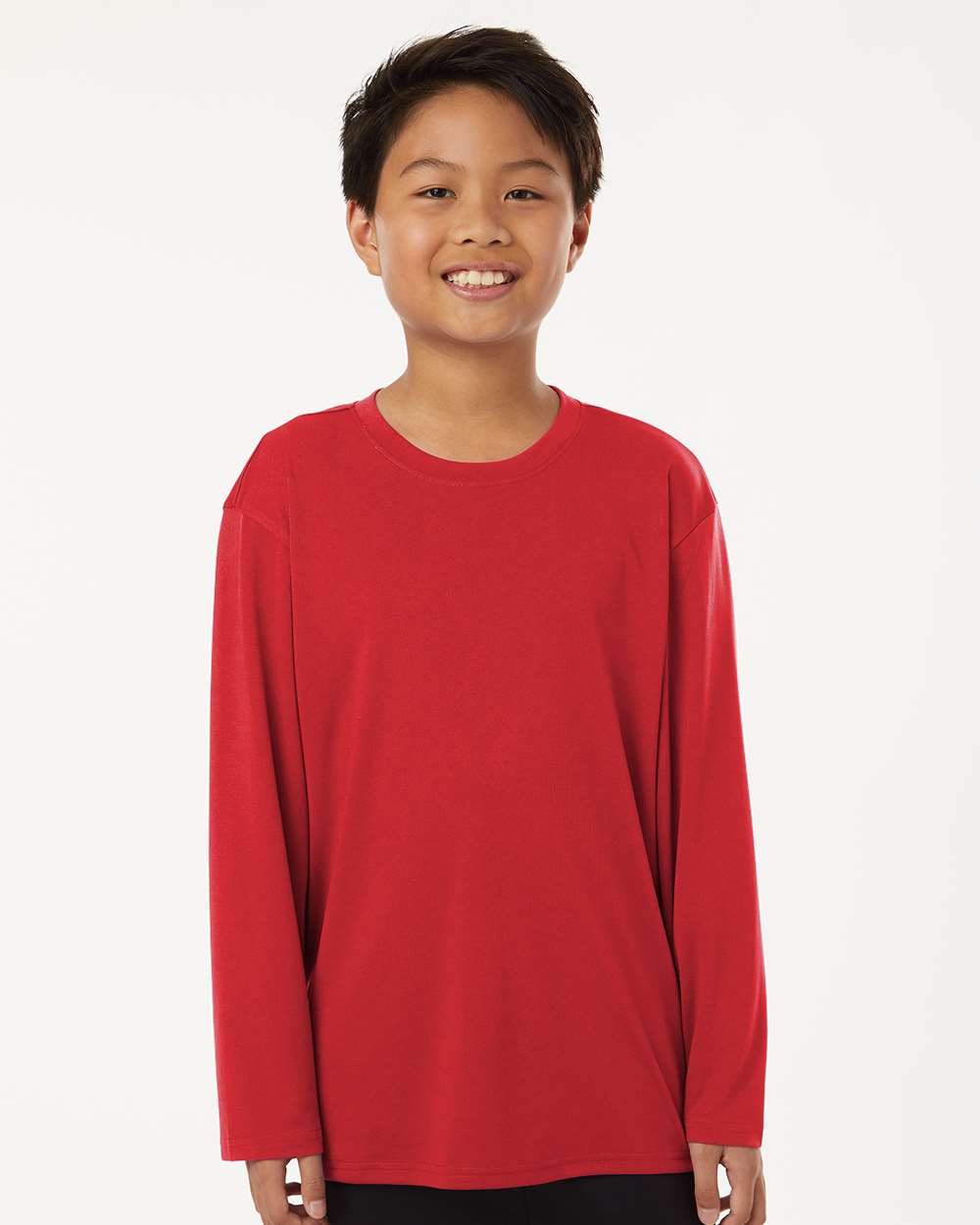 AllPro 48400Y Youth Pro-Lock Performance Long Sleeve T-Shirt in Red size Large | Polyester