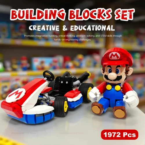 Blocs de construction de Kart de course pour enfants, ensemble de jouets éducatifs créatifs, pour garçons et filles de 14 ans et plus, cadeaux d'anniversaire et de noël, nouvelle collection 2025