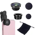 Obiettivo per telefono Fish 3 in 1, fotocamera generica per smartphone, obiettivo fisheye grandangolare e set di fotocamere macro con clip, supporto per telefono cellulare