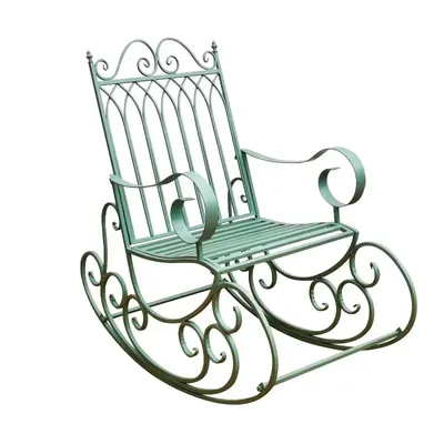 European-style old garden wrought iron rocking chair patio villa balcony outdoor princess style single back lounge chair