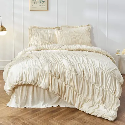 Bohemian Wrinkle Fluffy Duvet Cover Set All Seasons Bedding Set with Quilt Cover and Pillowcase Double Queen Comforter Cover Set