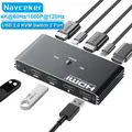 Navceker KVM Switch 4K 60Hz Hub USB 2.0 compatibile HDMI Docking Station 2 Computer PC Condividi 4 USB Tastiera Mouse Stampante