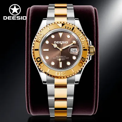 Deesio Luxury Men's Automatic Mechanical Watch 40mm Stainless Steel Sapphire Crystal Luminous Dial Water Resistant 50M Mens Gift