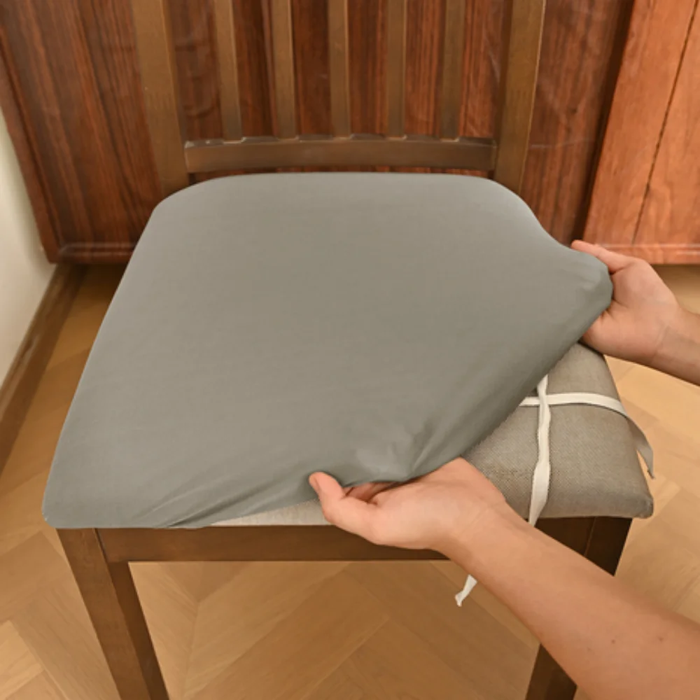 1pc Stuhl Abdeckung Für Esszimmer Spandex Sitzbezüge Einfarbig Elastische Stoff Kissenbezug Für Zuhause ﻿ Image