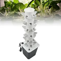 Hydroponics Tower Hydroponics Tower White 30 Hole Vertical Hydroponic Planting System with 20L Water for Vegetable