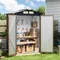 5x3FT Outdoor Steel Storage Shed, Lockable Doors, Compact Metal Tool Shed for Garden, Backyard, Patio, Utility, and Bike Storage