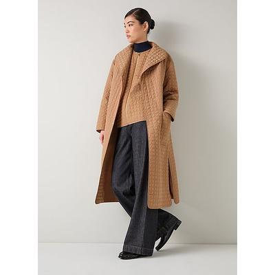 Callie Camel Longline Quilted Coat, Camel