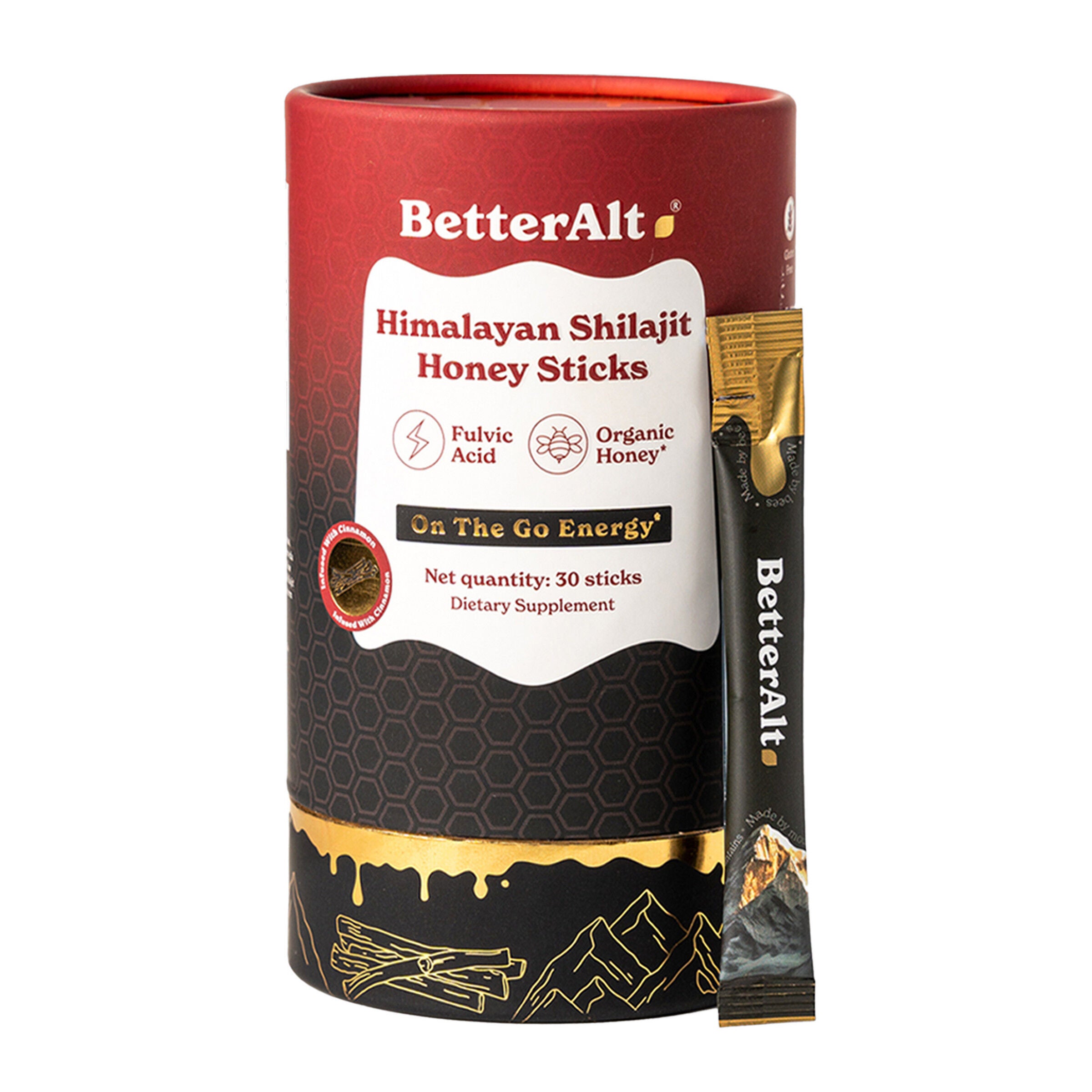 Himalayan Shilajit Honey Sticks - Cinnamon 30 (30 Servings)