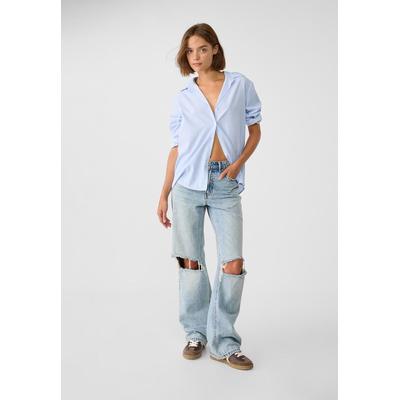 Stradivarius D92 straight wide-leg jeans MEDIUM LIGHT BLUE DENIM 16