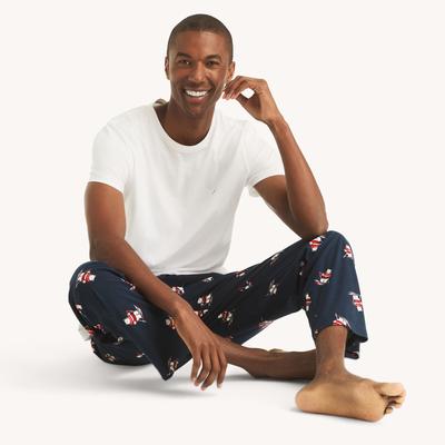 Nautica Men's Fleece Printed Pajama Pant Stellar Blue Heather, XXL