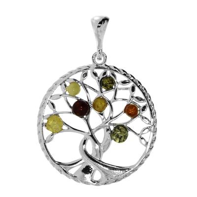Ketten-Anhänger OSTSEE-SCHMUCK "Ostsee-Schmuck Anhänger Lebensbaum 30 mm", weiß, Schmuckanhänger, Damen, 42 x 30mm, Silber 925 (Sterlingsilber), 5 g Image