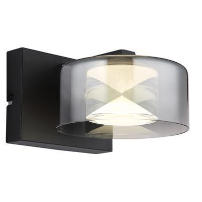 GLOBO LIGHTING LED Wandleuchte "BELINDA", schwarz, Lampen, Wandlampe/Glas rauchfarben/4000K/Flur/schwarz Image