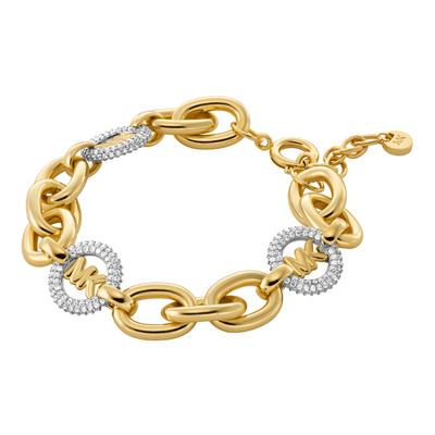 Armband MICHAEL KORS "Schmuck Geschenk Metall Armkette PREMIUM", gelb (gelbgoldfarben, metallfarben, kristallweiß, kristallweiß), Armbänder, Damen, Metall, mit Zirkonia (synth.) Image