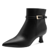 Stiefelette MARCO TOZZI, Damen, Gr. 42, schwarz, Lederimitat, unifarben, elegant, Schuhe, Abendschuh, Partyschuh mit goldfarbener Zierschnalle