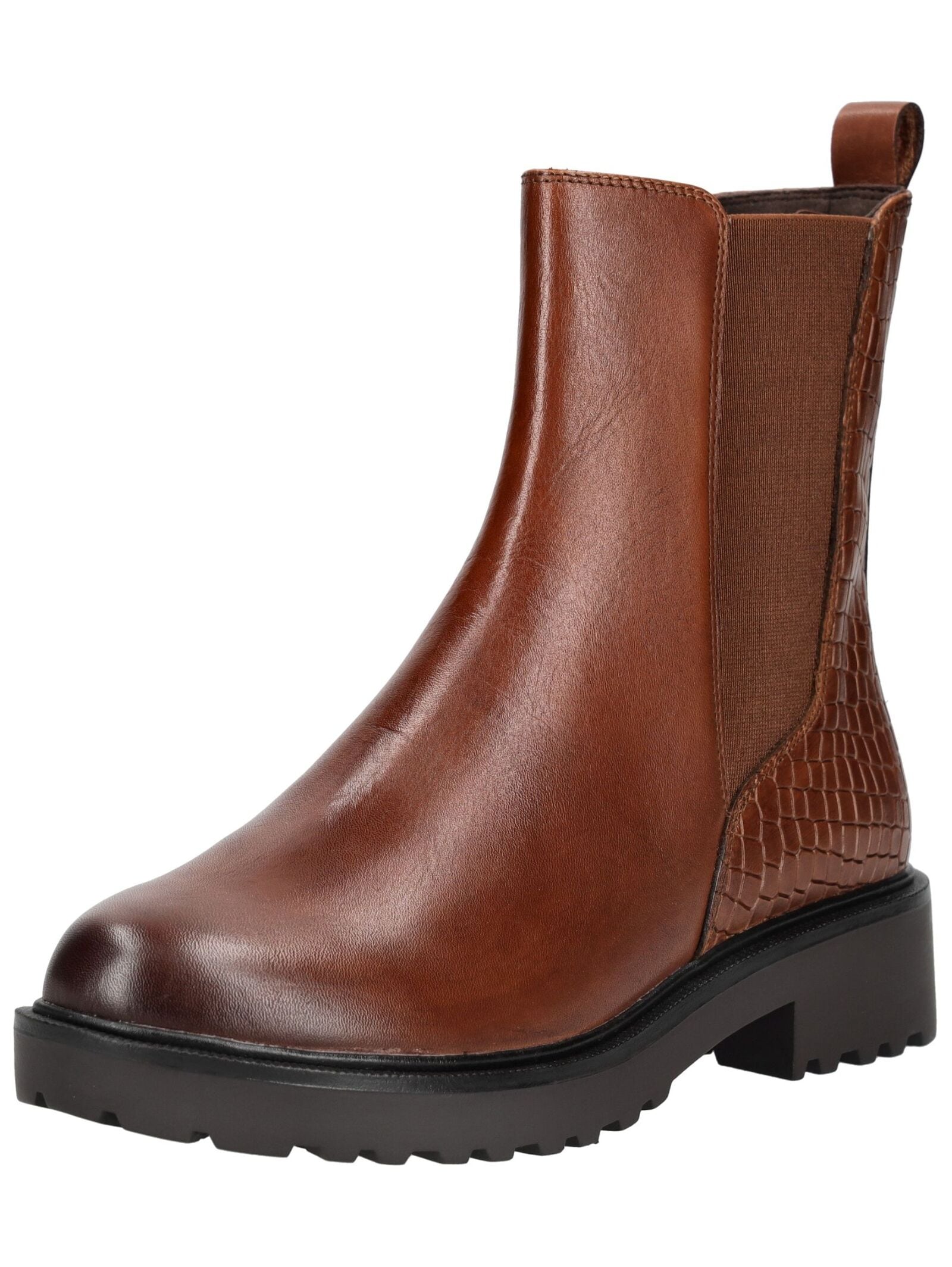 Stiefelette CAPRICE "Caprice Stiefelette Leder/Textil", Damen, Gr. 40, braun (cognac), Leder, Textil, Schuhe Stiefelette