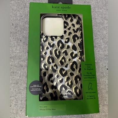 Kate Spade Cell Phones & Accessories | Kate Spade Leopard Print Iphone 15 Pro Max | Color: Black/Cream | Size: Os