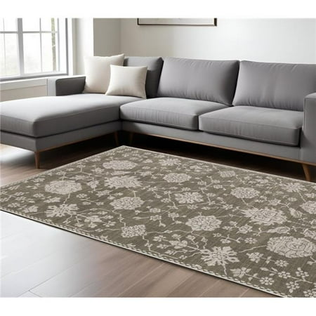 HomeRoots 576395 10 x 13 ft. Oriental Rectangle Area Rug Gray & Light Gray