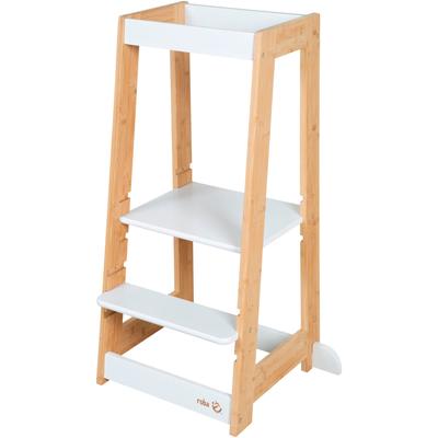 Stehhilfe ROBA "Lernturm Bambus", Baby, Gr. B/H/T: 54cm x 88cm x 43,5cm, weiß (weiß, bambus), MDF, Stühle, FSC - schützt Wald Image