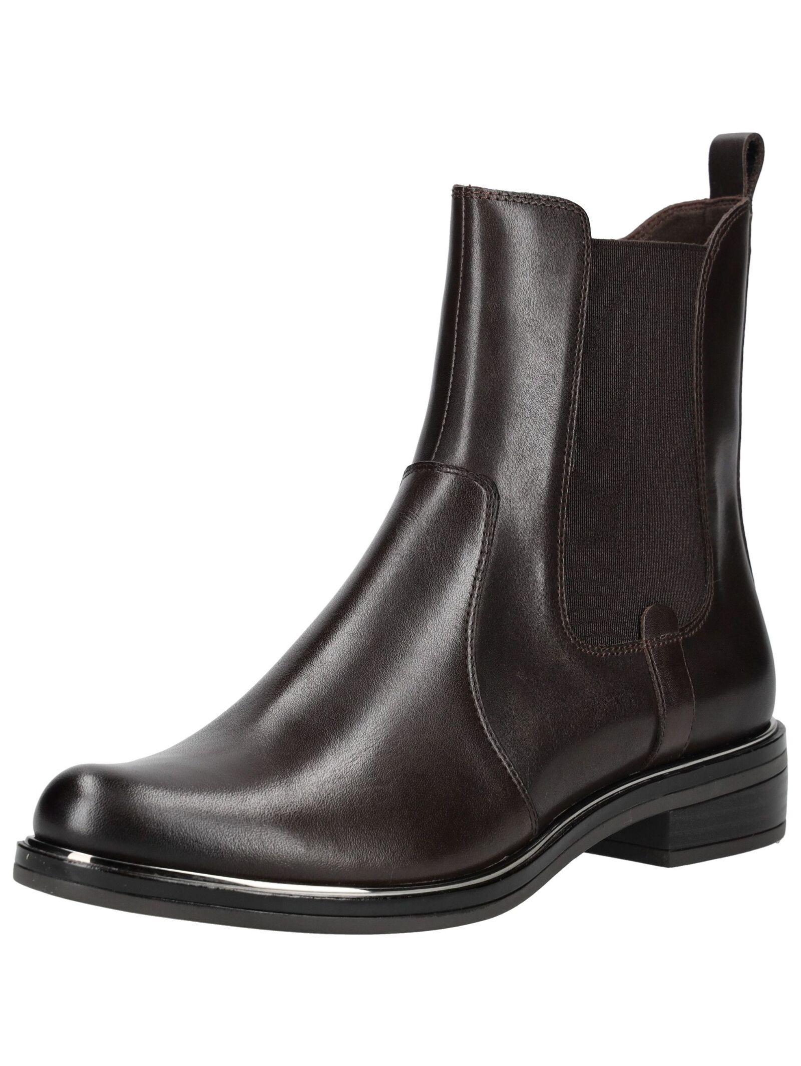Stiefelette CAPRICE "Caprice Stiefelette Leder", Damen, Gr. 36, braun (dunkelbraun), Leder, Schuhe