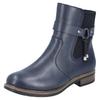 Winterstiefelette RIEKER, Damen, Gr. 40, schwarz (dunkelblau, schwarz), Lederimitat, Elastischer Einsatz, klassisch, Schuhe, Chelseaboots, Winterboots, Blockabsatz, mit Innenreißverschluss