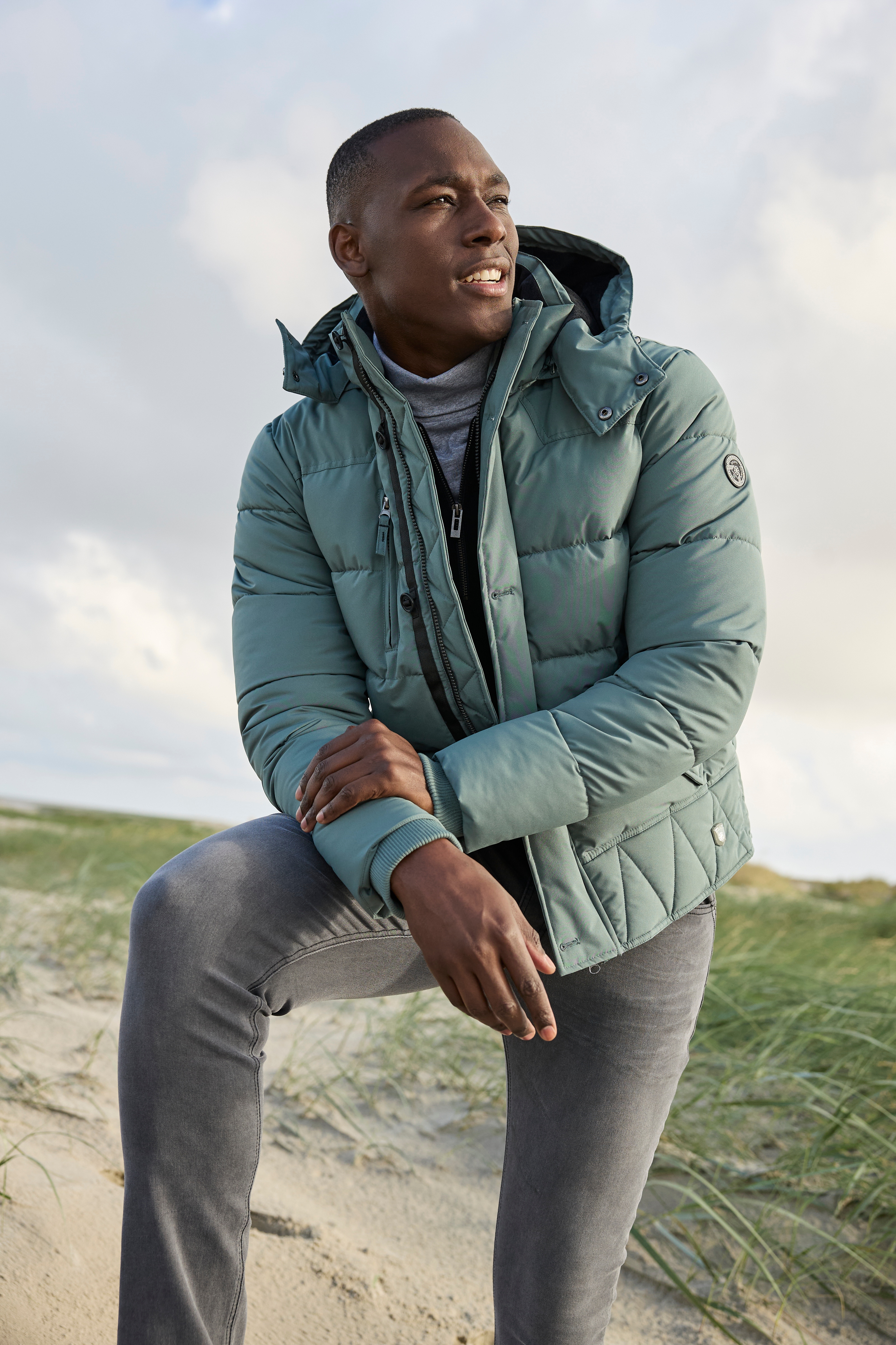 Steppjacke BRUNO BANANI, Herren, Gr. XXL (56), khaki, Web, Obermaterial: 100% Polyester. Futter: 100% Polyester. Ärmelfutter: 100% Polyester. Wattierung: 100% Polyester, kontrastfarbene Details, unifarben mit Farbeinsatz, bequem hüftlang, Bündchen,... Image