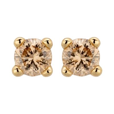Paar Ohrstecker OROLINO "585/- Gelbgold glanz 2 Brill. 0,10ct. braun", gelb (gelb, braun), Ohrringe, Damen, ONE-SIZE, 0,10 ct, Gold Image