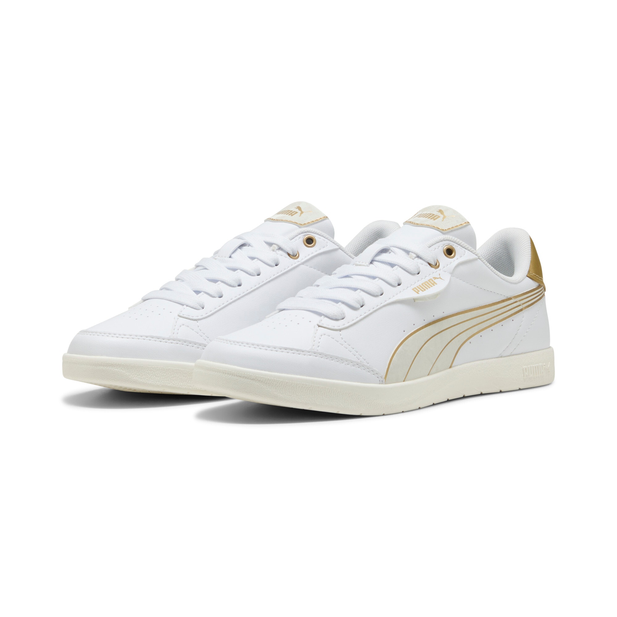 Sneaker PUMA "VIKKY STAR DAYINIGHT", Gr. 38,5, puma weiß, vapor gray, puma gold, Synthetik, sportlich, Schuhe