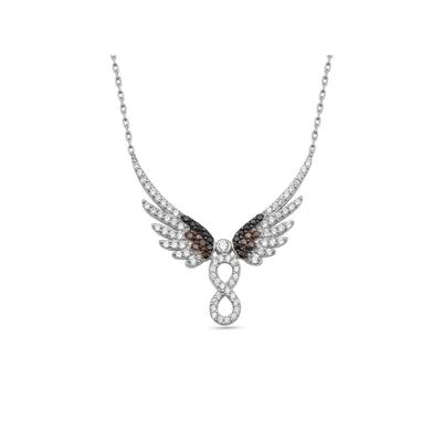 Dkeniz Anhänger mit Kette 925/- Sterling Silber Unendlichkeit & Engel Silberkette Image