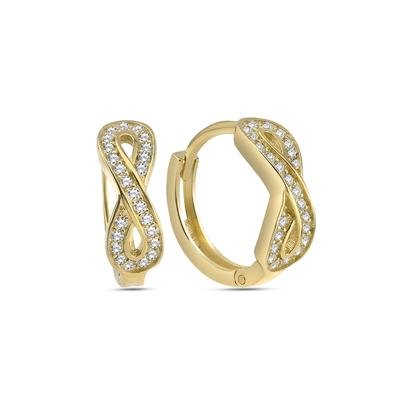 Dkeniz Creolen 925/- Sterling Silber vergoldet Unendlichkeitsohrring Image