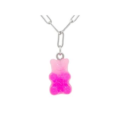 Fashionbox Kette Messing rhodiniert mit Anhänger Teddy pink Image