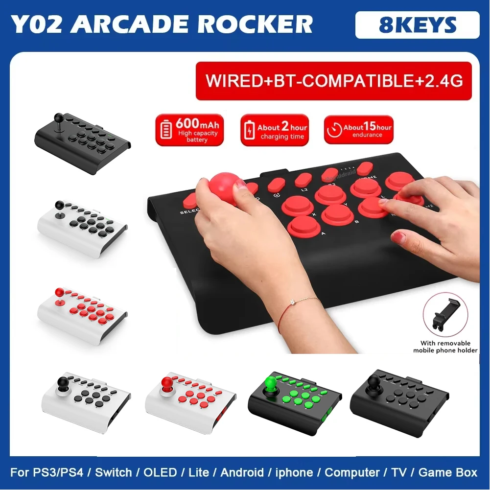Pour Switch/PS4/PS3/Xbox One/PC jeu de combat Joystick sans fil PC jeu Joystick Bluetooth Arcade jeu bâton Joystick contrôleur