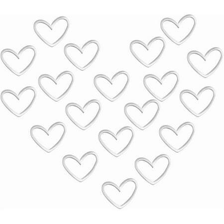 30Pcs 10.5mm Long 201 Stainless Steel Linking Rings Laser Cut Asymmetrical Heart Links Love Closed Jewelry Connectors Hollow Ring Connectors Links for Women Jewelry Making grey