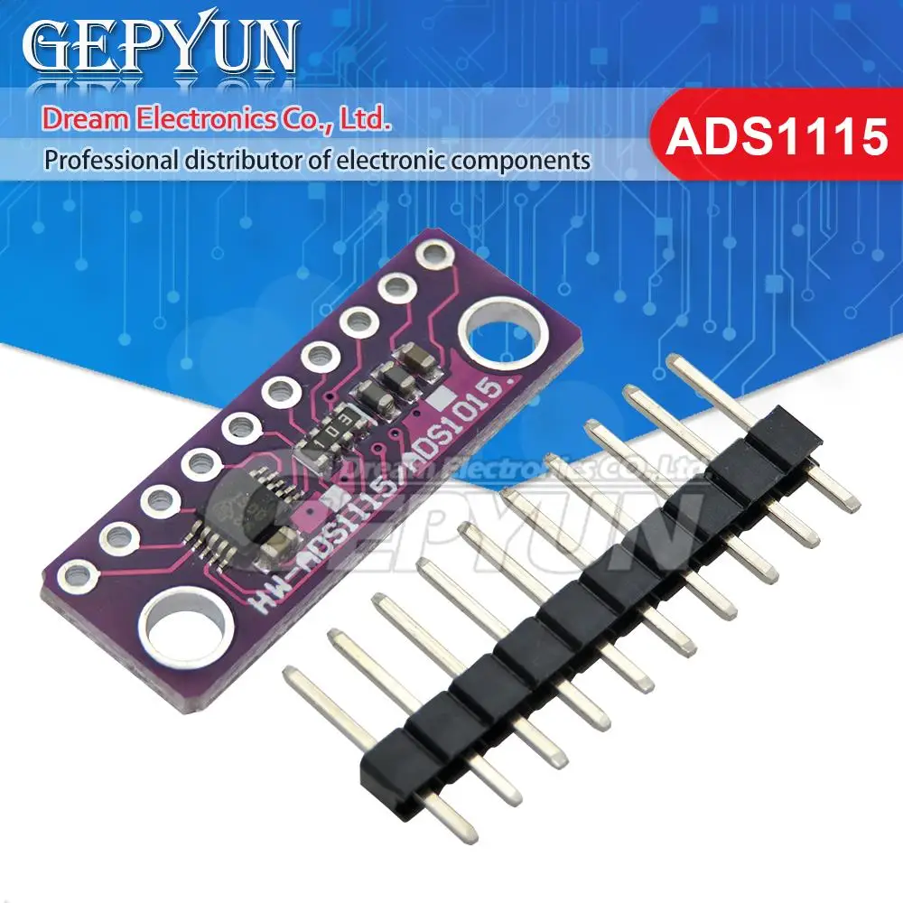 I2C ADS1115 Modul 16 Bit ADC 4 Kanal mit Pro Gain Verstärker DC 2V-5V für Arduino Image