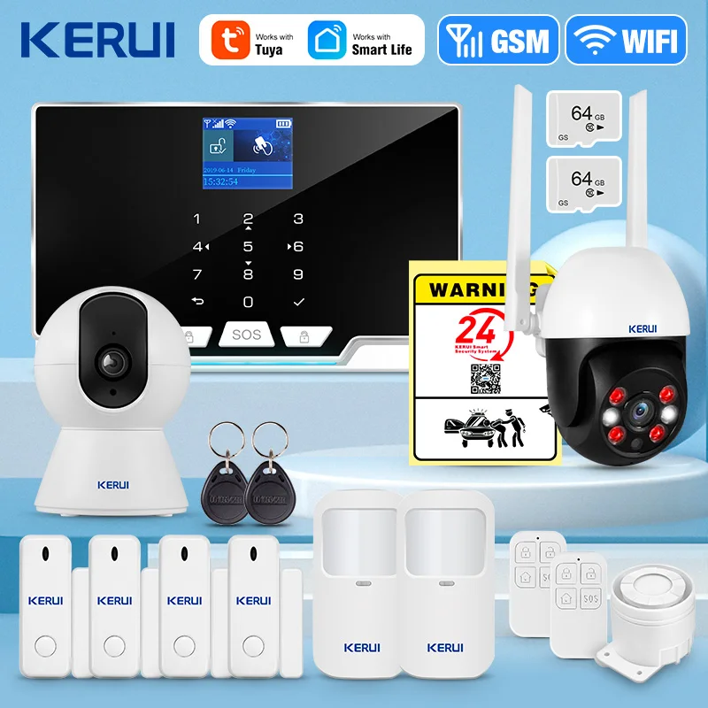 KERUI G20 WIFI + GSM Home Alarm System Tuya Smart Wireless Einbrecher Alarm Home Security System Tür Fenster Sensor Motion Sensor Image