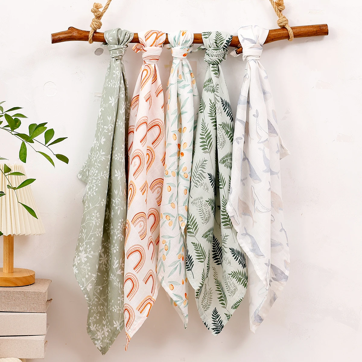 5 Teile/satz 60*60cm Weiche Baby Musselin Fütterung Spucktuch Neugeborenen Baumwolle Weichen Bequemen Nette Baby Lätzchen Image