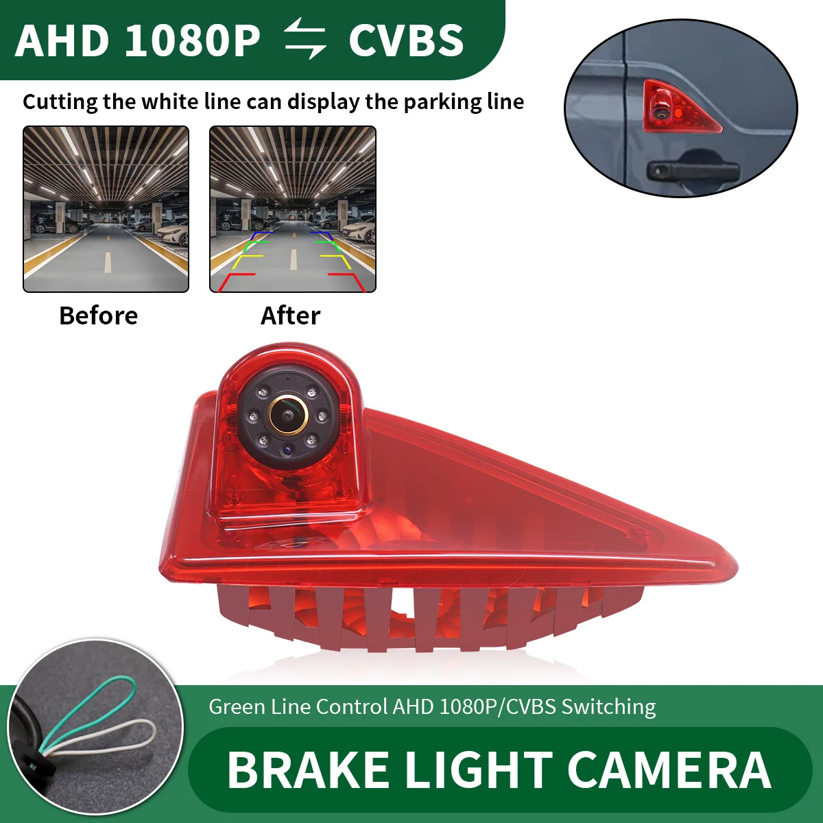 AHD 1080P 170 ° Auto Bremslicht Rückansicht Reverse Kamera Für Nissan NV400 Renault Master 3, Opel Movano Nachtsicht Backup Kamera Image