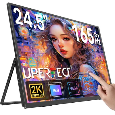 UPERFECT 24.5" 2K 165Hz Touchscreen Portable Monitor External Second Touch Screen Laptop QHD Display For PC Phone PS5/4 MacBook