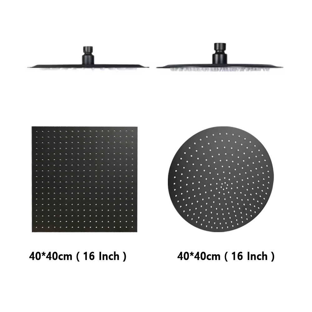 Quadratischer runder 16/20/24 Zoll Badezimmer-Duschkopf, ultradünner Hochdruck-Duschkopf, Badewanne, Spa, Regen, Regendusche, Zubehör High-End Luxus übergroße Decke Dusch kopf Rostfreier Dusch kopf