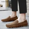 Goldene Sapling Faulenzer Männer Echtes Leder Schuh männer Casual Schuhe Business Kleid Wohnungen Freizeit Männlichen Loafer Hochzeit Mokassins