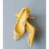 90 mm sexy Spitze mit hohen Absätzen, glänzender Kristall mit großen Edelsteinen, Blumen, Pumps, Slip-On, dünne High Heels, Party-Damenschuhe