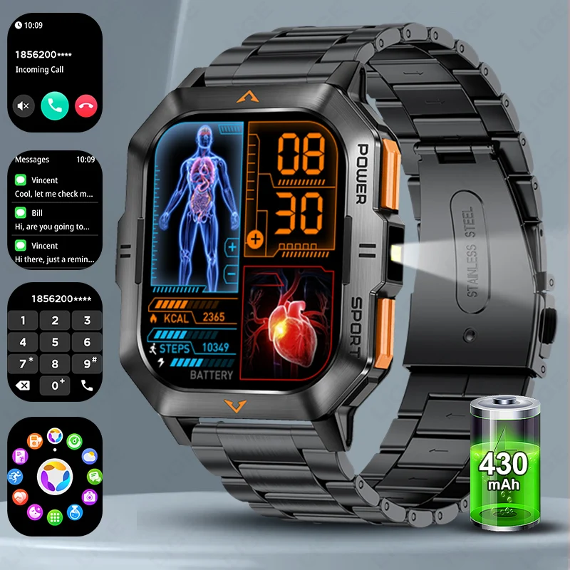 LIGE Neue Smart Uhr Bluetooth Anruf 100 + Sport Modus Anruf Erinnerung Ablehnen Fitness Überwachung Männer Smartwatch Für IOS Andriod Image
