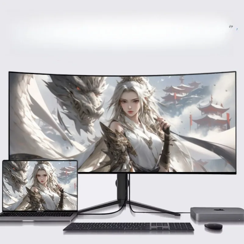 40-Zoll-5K-Monitor 120 Hz Hochbürsten-gebogener Haarschwanzbildschirm 21:9 NanoIPS-Design Büromonitor Image
