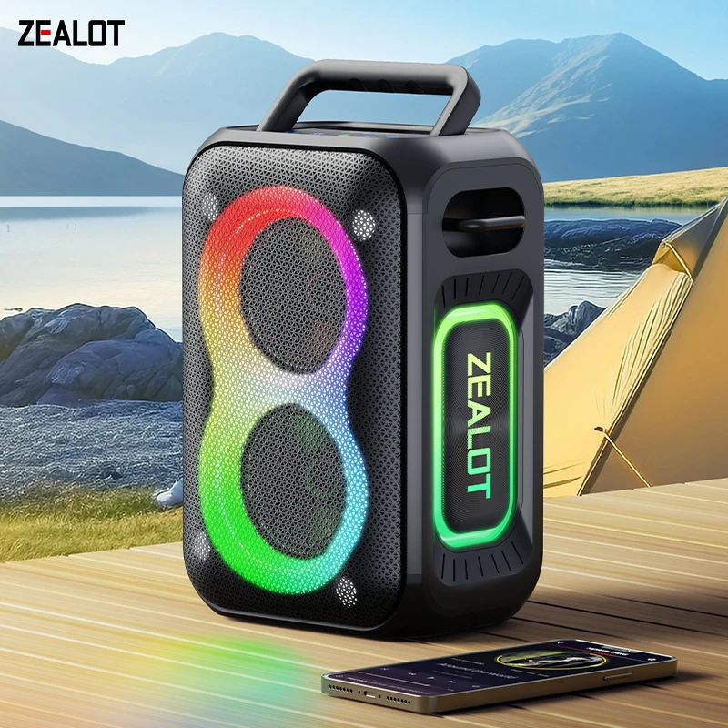 Zealot_PT02 Bluetooth Speaker,Ultra Portable, Up to 12H Playtime,IPX6 Waterproof and Dustproof,Powerful Sound for outdoor